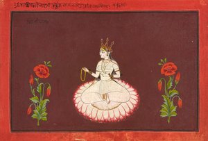 Saraswati, folio Goddess-sarjasta, n. 1680-1700. tekijältä Wajid