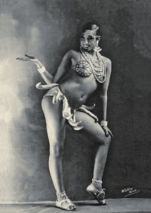 Josephine Baker amb el seu famós vestit de banana c.1927 (foto b/n) finlandès