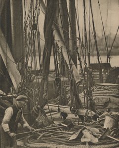 Thames-proomun maston juurella, vuodelta 1935.