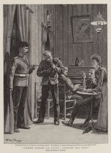 Tommy Atkins Egyptissä näyttämässä passiaan tekijältä Walter Charles Horsley