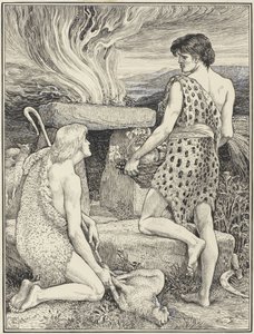 Kain ja Abel tekijältä Walter Crane (signed by artist)