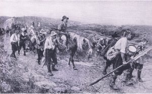 Sedgemoorin jälkeen, kuvitus teoksesta British Battles on Land and Sea , 1915. tekijältä Walter Crane