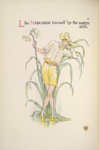 Veden äärellä. Nuori mies seisoo veden äärellä tekijältä Walter Crane