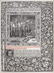 Luku I. Niistä kolmesta, jotka tulivat Hallblitheen Korpin taloon. tekijältä Walter Crane