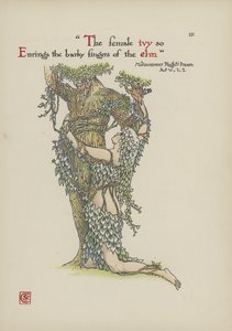 Kukkia Shakespearen puutarhasta tekijältä Walter Crane