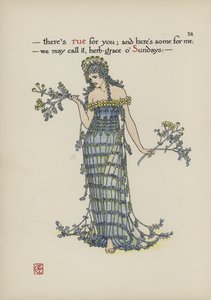 Kukkia Shakespearen puutarhasta tekijältä Walter Crane