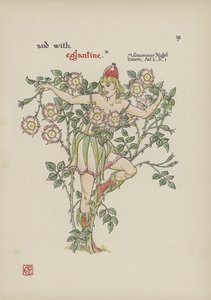 Kukkia Shakespearen puutarhasta tekijältä Walter Crane