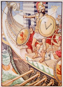 Hänestä tuli jokaisen nuolen kohde, piirros Mary Macgregorin Kreikan tarinasta tekijältä Walter Crane