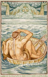 Hercules ja Atlas, kuvitus Nathaniel Hawthornen "Ihmekirjasta tytöille ja pojille", 1852 tekijältä Walter Crane