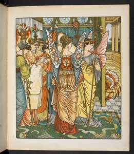 Kuvitus hindille puussa. tekijältä Walter Crane
