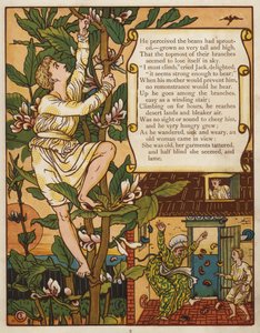 Jack ja pavunvarsi (väri litho) tekijältä Walter Crane