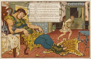Jack ja pavunvarsi (väri litho) tekijältä Walter Crane