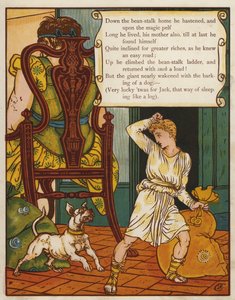 Jack ja pavunvarsi (väri litho) tekijältä Walter Crane