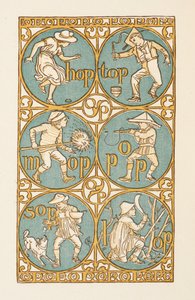Riimittäviä sanoja, jotka päättyvät kirjaimeen P. Kultainen aluke. tekijältä Walter Crane