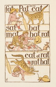 Riimittäviä sanoja, jotka päättyvät kirjaimeen T. Kultainen aluke. tekijältä Walter Crane