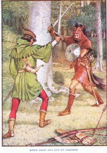 Robin Hood ja Guy of Gisborne, n. 1920 tekijältä Walter Crane