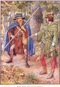 Robin Hood ja kerjäläinen, n. 1920 tekijältä Walter Crane