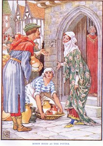 Robin Hood savenvalajana, n.1920 tekijältä Walter Crane