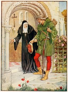 Robin Hood tulossa Kirklees Halliin tekijältä Walter Crane