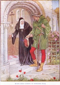 Robin Hood tulossa Kirkley Halliin, n. 1920 tekijältä Walter Crane