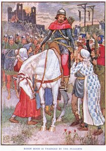 Robin Hood talonpoikien ystävä, n. 1920 tekijältä Walter Crane