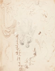 Luonnos pariskunnasta, joka istuu pilvitutkimuksen parissa [versio] tekijältä Walter Crane
