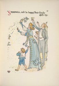 Tädyke. Häävieraat heittelevät konfettia tekijältä Walter Crane