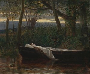 The Lady of Shalott [1862, Royal Academy of Arts, Lontoo, näyttelyluettelo] tekijältä Walter Crane