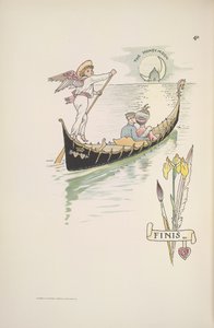 Kuherruskuukausi. Pariskunta gondolissa tekijältä Walter Crane