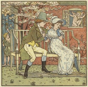 Siellä oli pieni mies ja hän kosi pientä piikaa tekijältä Walter Crane