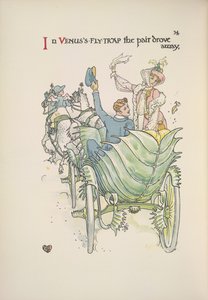 Venuksen kärpäsansa. Pari matkustaa hevosella ja vaunuissa tekijältä Walter Crane