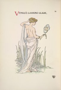 Venuksen silmälasi. Nainen ihailemassa itseään lasissa tekijältä Walter Crane