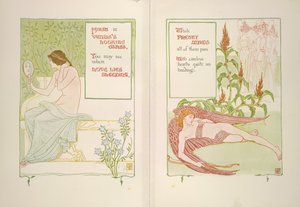 Venuksen näköinen lasi ja piikoja tekijältä Walter Crane