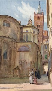 Romaaninen kirkko, Albenga, Italia (väri litho) tekijältä Walter Frederick Roofe Tyndale