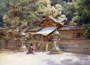 Temple Fence and Gate, Higashi Otani, Kyoto tekijältä Walter Frederick Roofe Tyndale