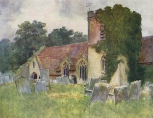 Uusi metsä: Boldren kirkko (väri litho) tekijältä Walter Frederick Roofe Tyndale