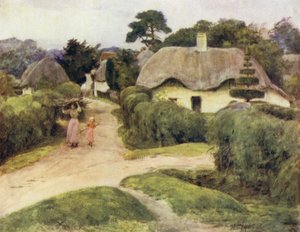 Uusi metsä: Furzy Lodge, lähellä Beaulieua (väri litho) tekijältä Walter Frederick Roofe Tyndale