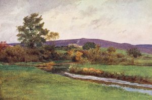 Wessex: "Rainbarrow" of the Return of the Native (värilitografia). tekijältä Walter Frederick Roofe Tyndale