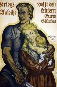 Ensimmäinen maailmansota 1914-1918. Saksalainen juliste sotalainan merkitsijöille tekijältä Walter Georgi