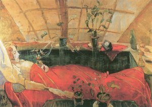 B.79 Walter Gramatté. Die Genesende. The Convalescent (Sonia Gramatté). 1921 tekijältä Walter Gramatte