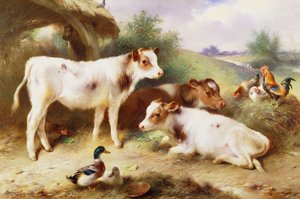 Vasikat ja siipikarja by a Byre tekijältä Walter Hunt