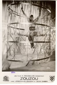Elokuvajuliste, jossa Josephine Baker esiintyy elokuvassa Zouzou.
