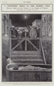 Sähkövalo Theban kuninkaiden haudoissa (litho) tekijältä Walter Paget