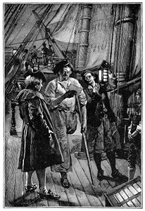 Walter Pagetin (1863-1935) kuvitus Robert Louis Stevensonin (1850-1894) romaanille "Treasure Island" 1900