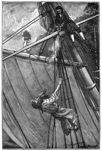 Kuvitus "Treasure Islandista", Robert Louis Stevenson (kaiverrus)