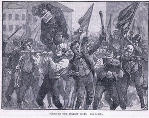 Kohtaus Belfastin mellakoissa 1864 jKr tekijältä Walter Paget