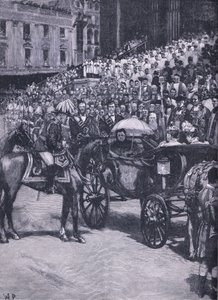 Diamond Jubilee: kiitospäivä St Paulin katedraalissa, kuva Cassells History of Englandista, 1900-luku