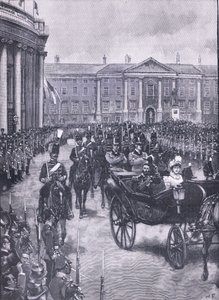 Yorkin herttuan ja herttuattaren vierailu Dubliniin, kuva Cassellsin Englannin historiasta, 1900-luku