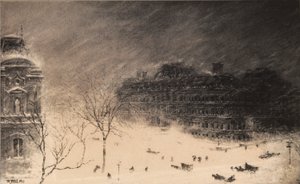 17th Streetin ja Pennsylvania Avenuen kulma N.W. vuoden 1899 lumimyrskyn aikana.
