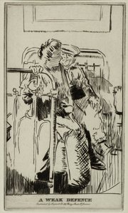 Heikko puolustus, n. 1911 (etsaus) tekijältä Walter Richard Sickert